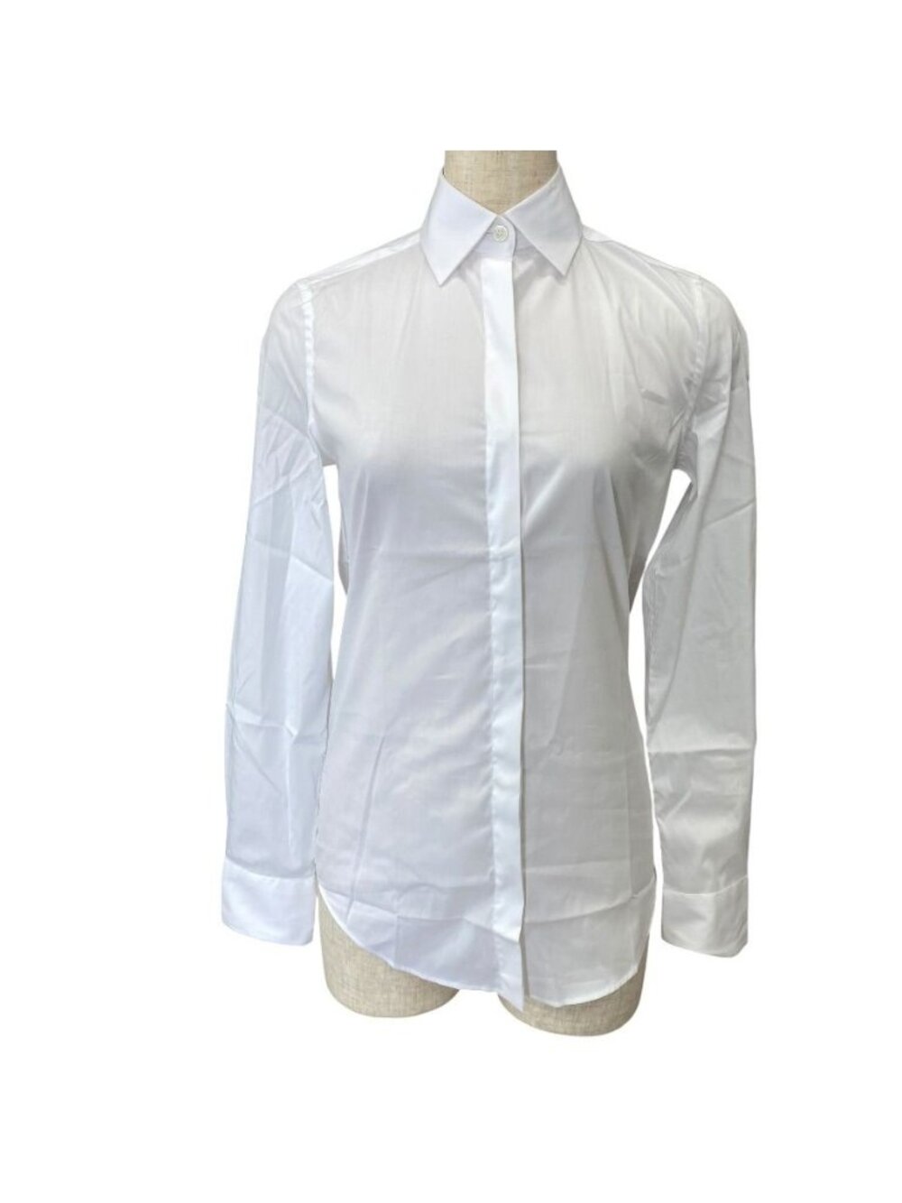 Loewe Long Sleeve Shirt Dress Top Cotton White High Quality Daily